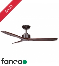 Fanco Wynd 3 Blade 54" DC Ceiling Fan with Remote Control in Oil Rubbed Bronze with Walnut Blades